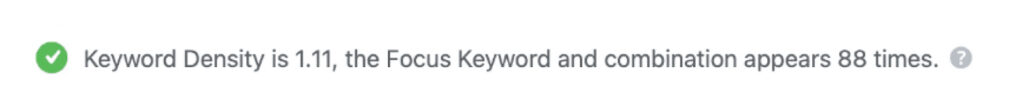 Keyword density voorbeeld