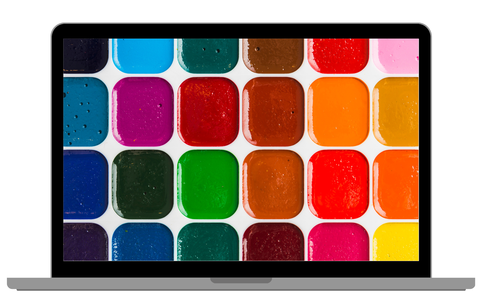 Kleurenpsychologie in webdesign - Laptop met kleur palette